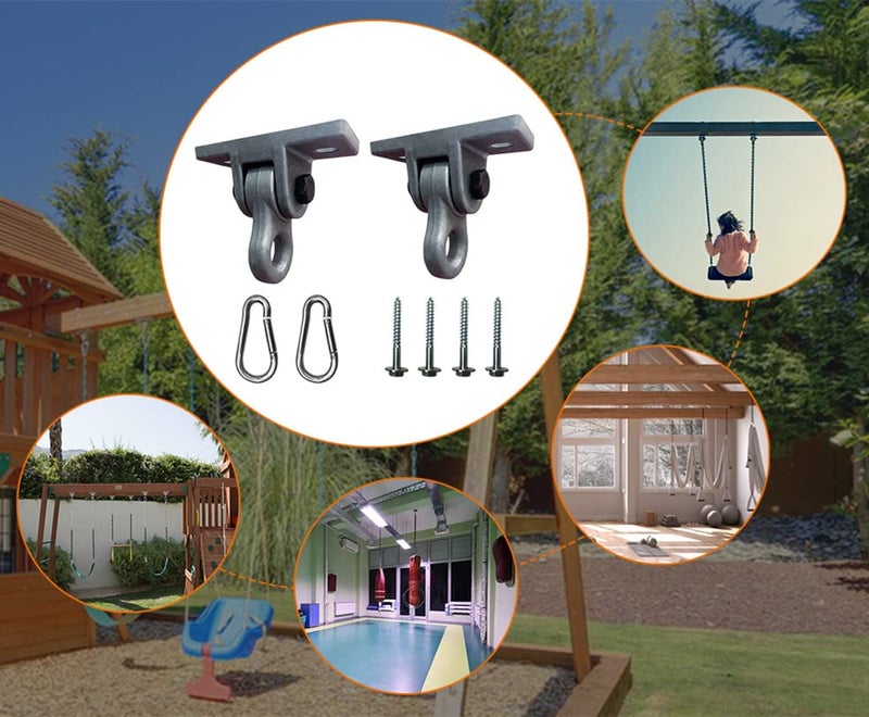 ABUSA Heavy Duty Green Swing Hangers Screws Bolts Included Over 5000 lb Capacity Playground Porch Yoga Seat Trapeze Wooden Sets Indoor Outdoor (4 Pack) - Image 3
